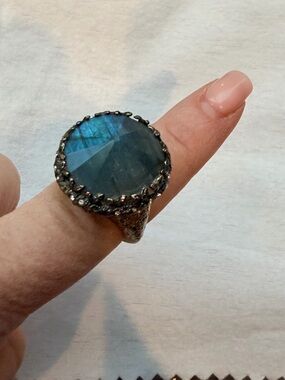 Alexis Bittar Blue Labradorite Cocktail Ring size 8